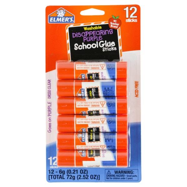 Elmer's Disappearing Purple School Glue Sticks (12 ct)