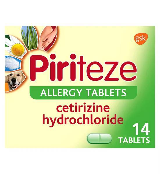 Piriteze Antihistamine Allergy Relief Tablets, Cetirizine � Pack of 14