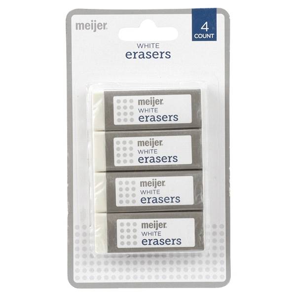 Meijer White Erasers 4 ct