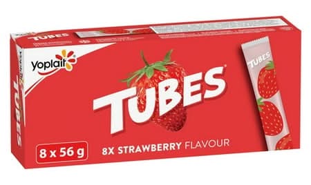 Yoplait Flavored Yogurt Tubes, Strawberry (8 x 56 g)