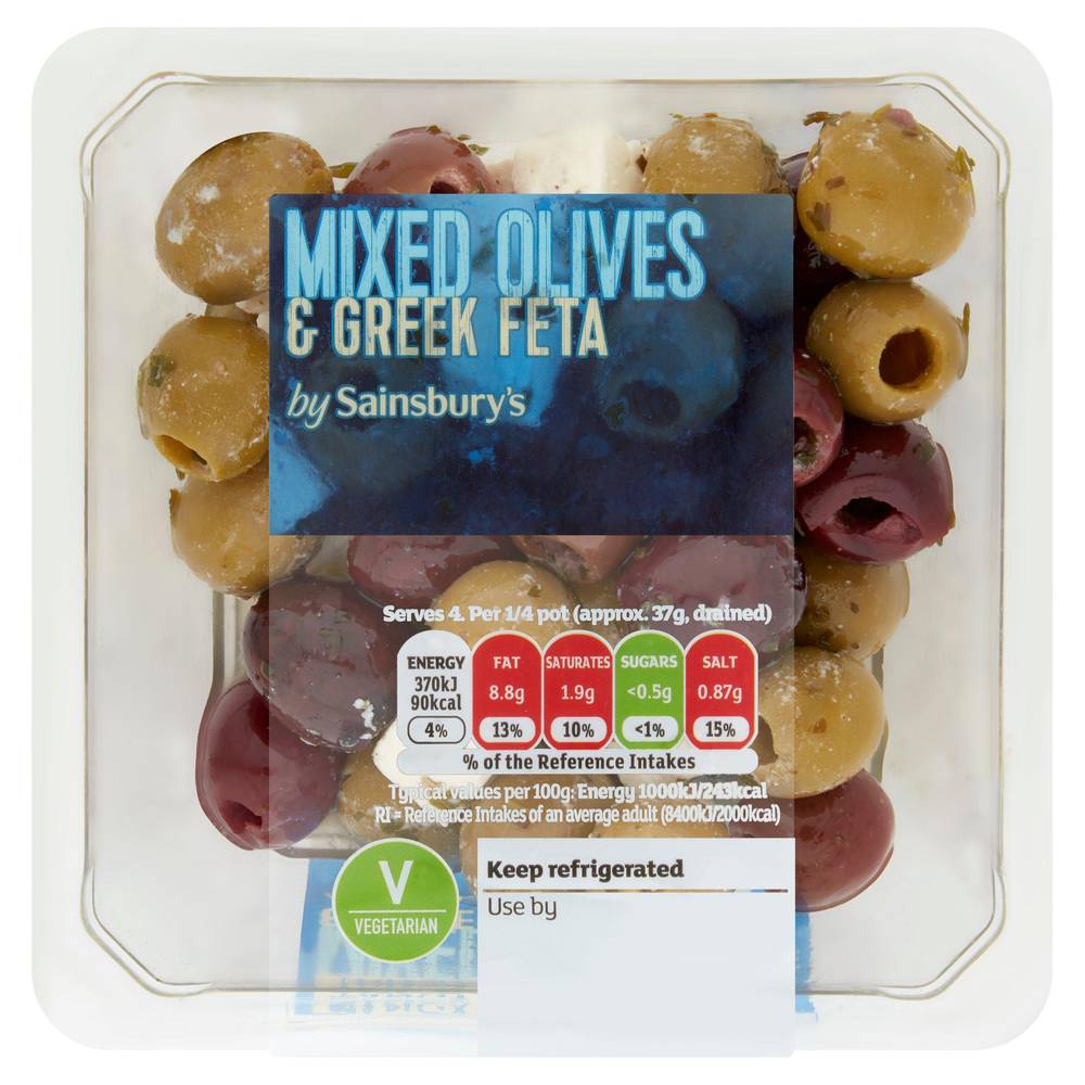 Sainsbury's Mixed Olives & Greek Feta 160g