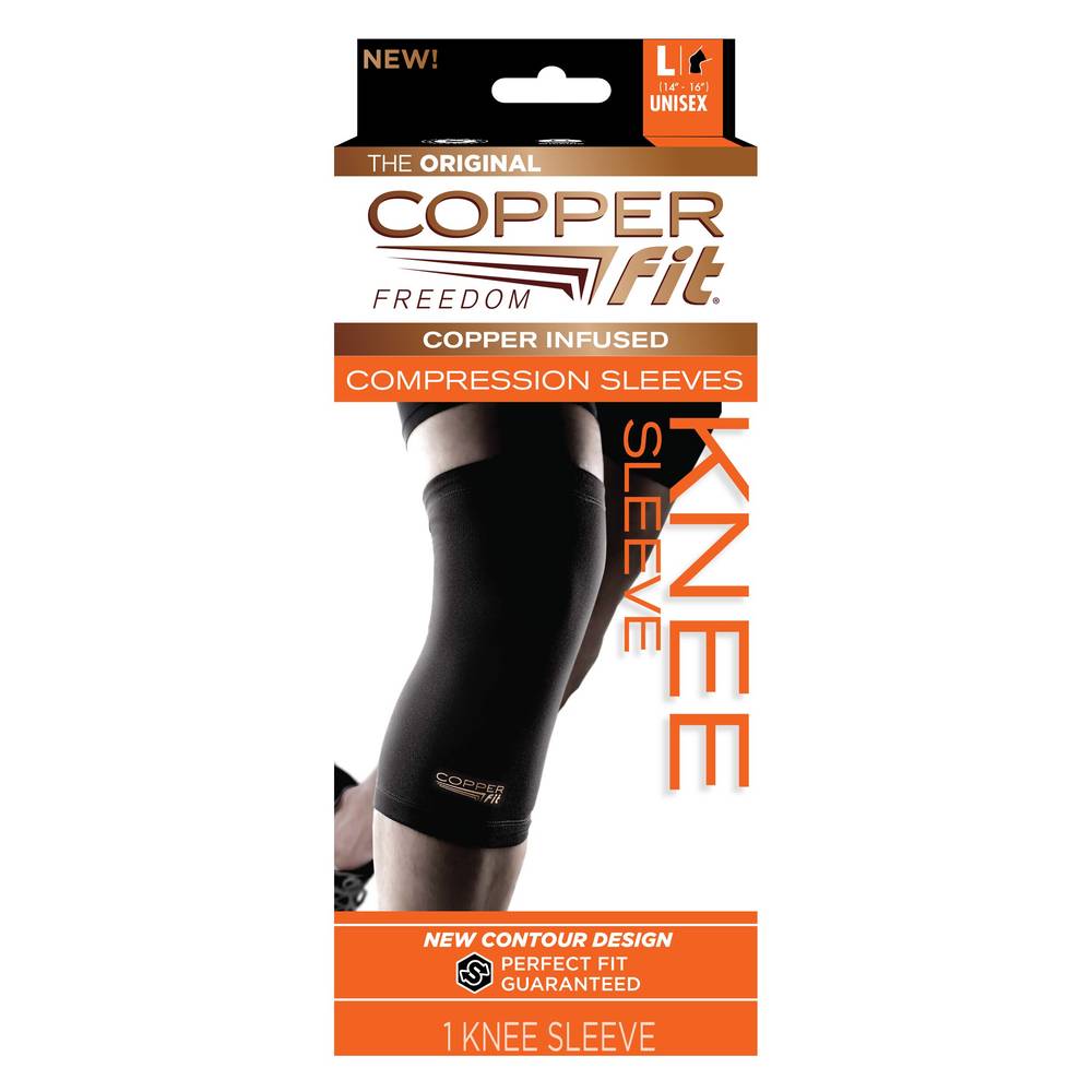 Copper Fit Freedom Coper Infused Compression Knee Sleeve, L