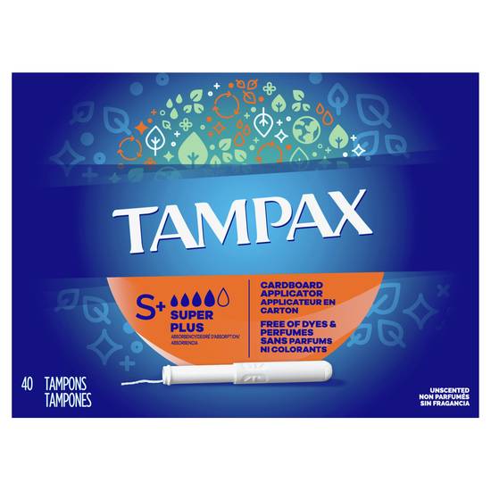 Tampax Super Plus Absorbency Unscented Tampons (40 tampons)