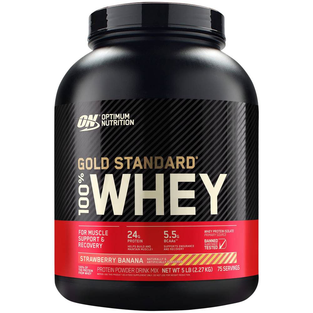 Optimum Nutrition Gold Standard 100% Whey, Strawberry, Banana (1.47 lbs)