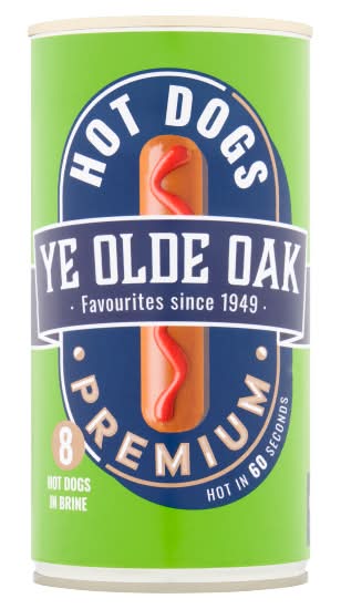 Ye Olde Oak Premium Hot Dogs in Brine (8 pack)