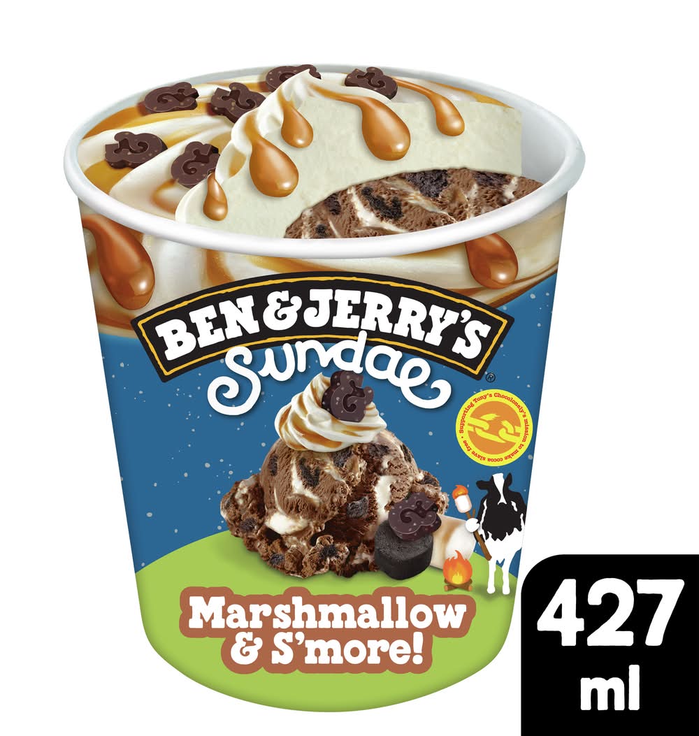 Ben & Jerry's Sundae Ice Cream, Marshmallow & S'more! (427mL)