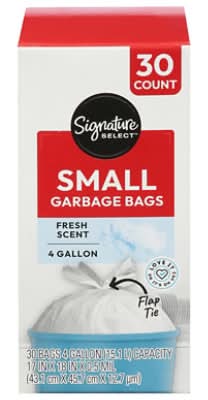 Signature Select Trash Bags 4 Gallon, Fresh, Small (30 ct)