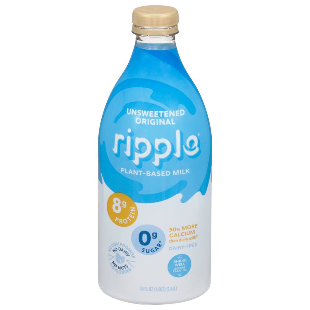 Ripple Unsweetened Original Plant Based Milk (48 fl oz)