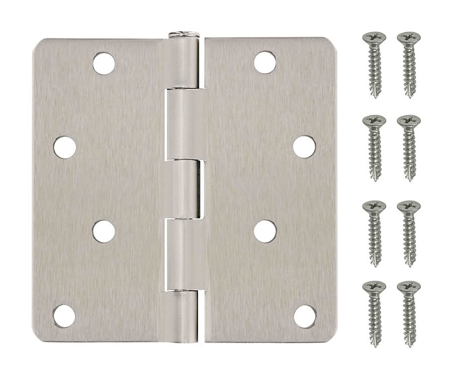 ReliaBilt 4-in H x 1/4-in Radius Satin Nickel Mortise Interior Door Hinge