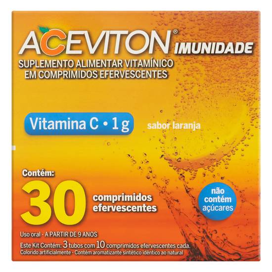 Cimed vitamina c aceviton ácido ascórbico 1g sabor laranja (30 comprimidos)