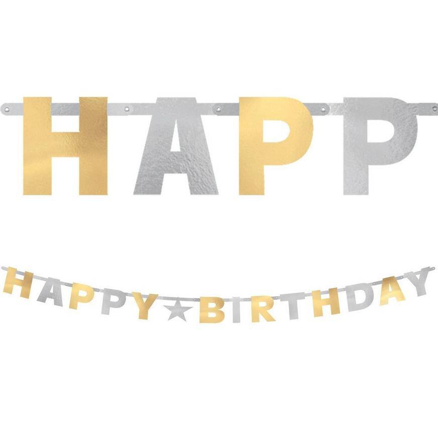 Amscan Metallic Birthday Letter Banner (gold/silver)