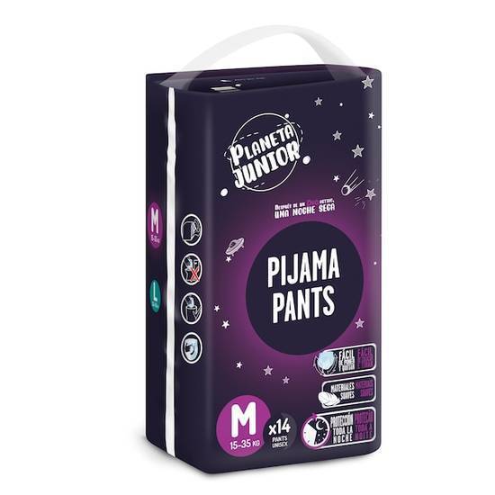 Pañal de noche 15-35 kg talla m Planeta Junior bolsa 14 unidades)