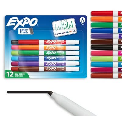 Expo Intense Colors Low Odor Dry Erase Markers (12 ct)