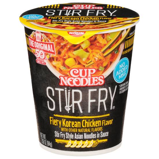 Nissin Stir Fry Fiery Korean Chicken Flavor Asian Cup Noodles in Sauce