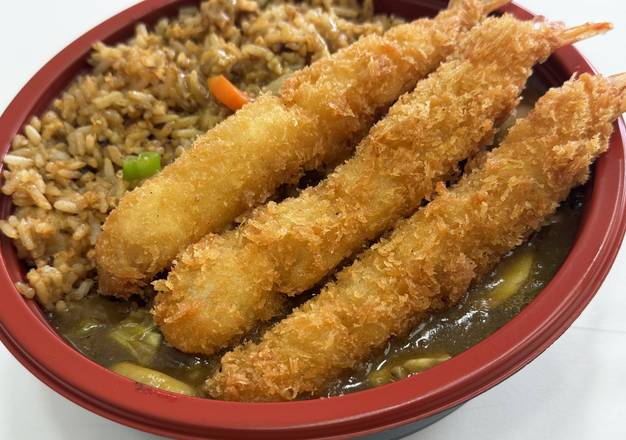 Prawn Katsu with Java Curry+Egg rice