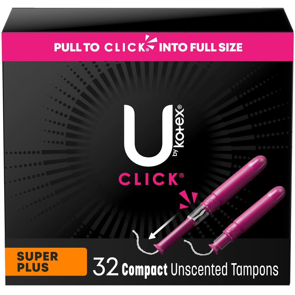 U by Kotex Click Compact Tampons, Women (32 ct)