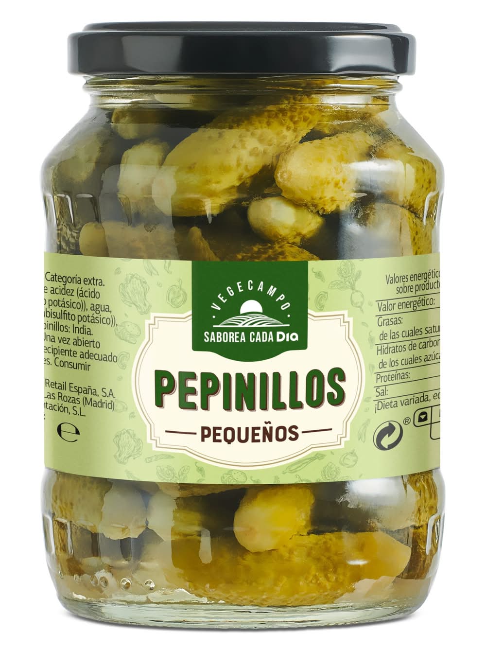 Pepinillos Pequeños Vegecampo De Dia Frasco 180 G
