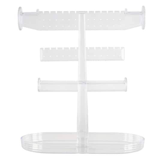 Bead Landing 3 Layer Jewelry Display Stand, 10.5" x 9.5" , White