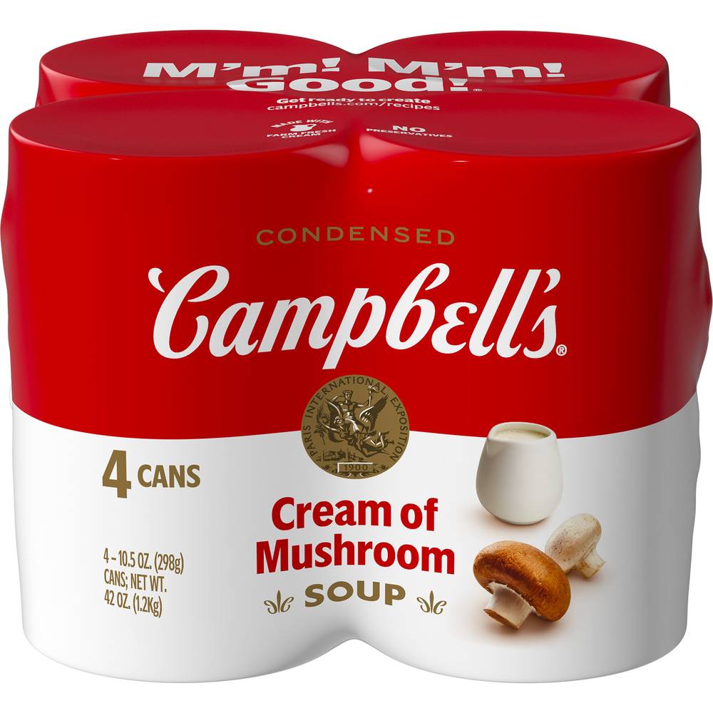 Campbell's Cream Of Mushroom Condensed Soup (10.5 oz, 4 ct)