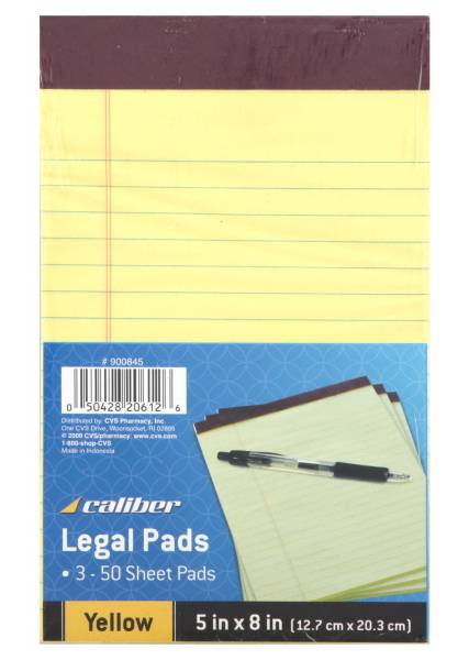 Caliber Legal Pads (3 ct)