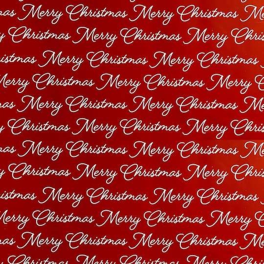 Celebrate It Red Merry Christmas Gift Wrap, 30" x 40ft, Red-White