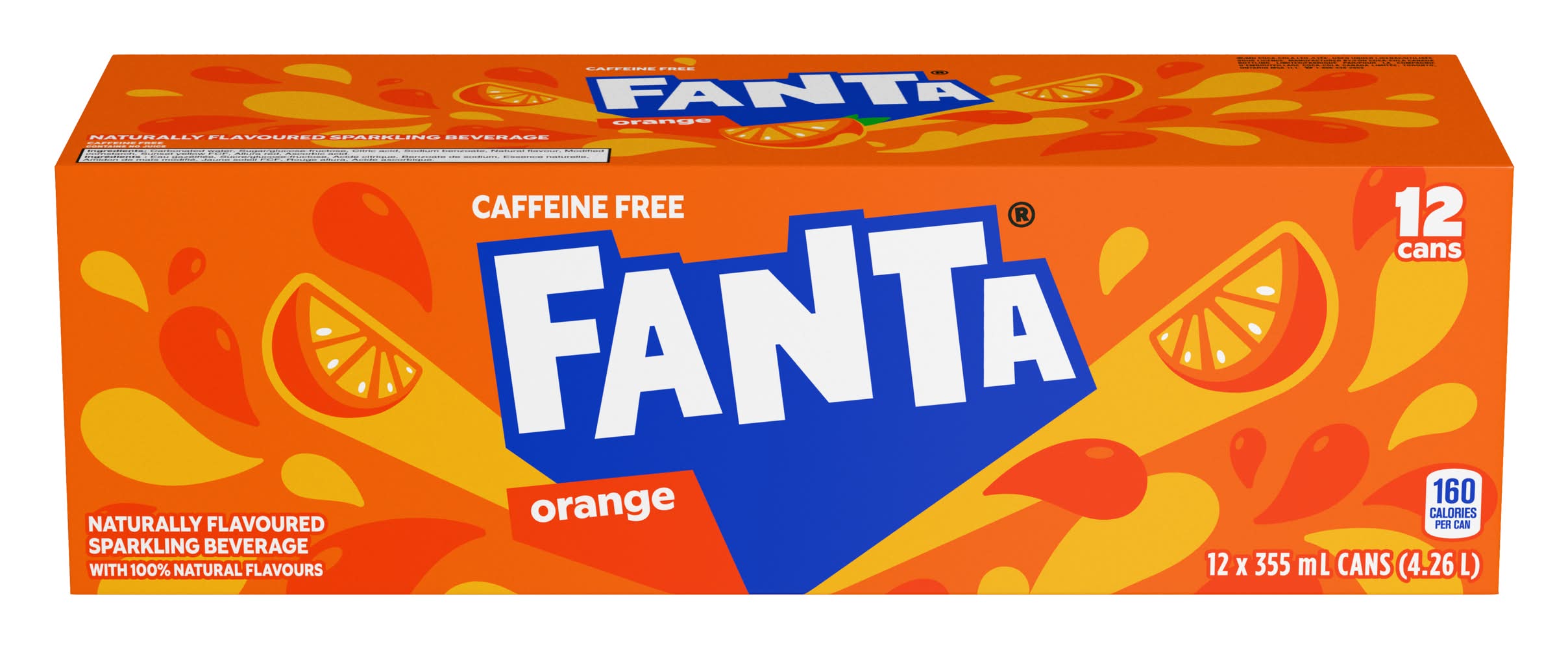 Fanta Caffeine Free Sparkling Soda, Orange (12 x 355 ml)