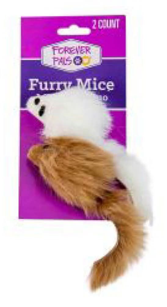 Forever Pals Furry Mice Cat Toy 2 Ct