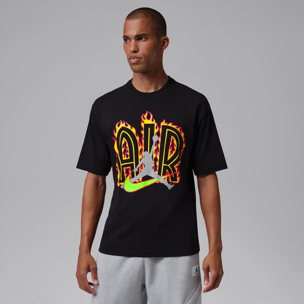 Jordan Men's Air Script Graphic T-Shirt (Black, XXL)