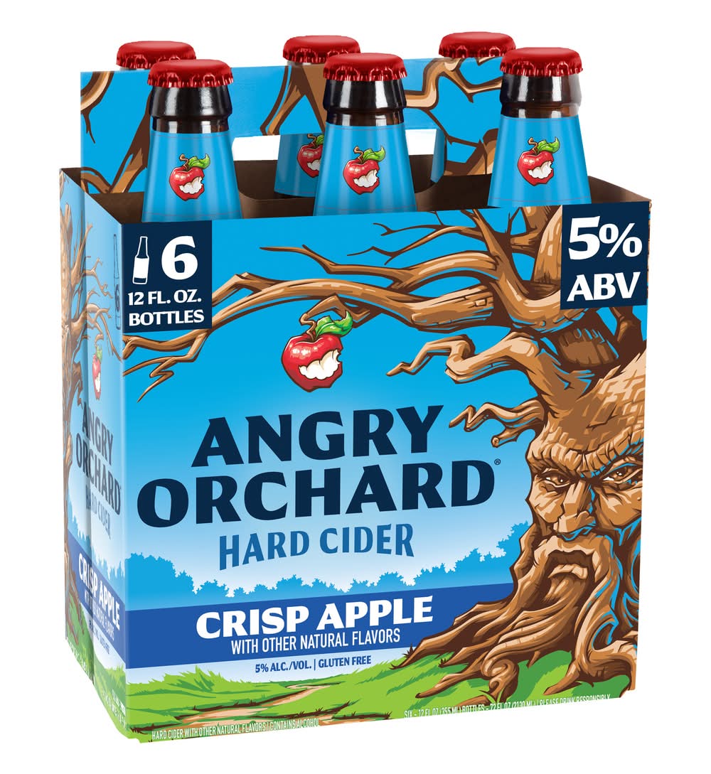 Angry Orchard Gluten Free Hard Cider, Crisp Apple (6 x 12 fl oz)