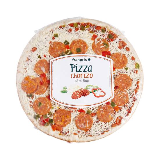 Pizza chorizo pâte fine franprix 450g