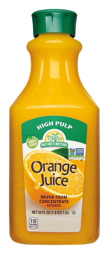 Nature's Nectar 100% Pure Squeezed High Pulp Juice, Orange (52 fl oz)