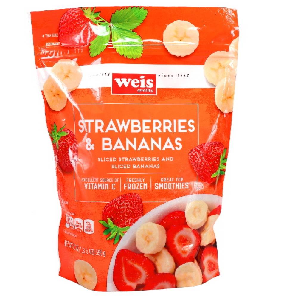 Weis Frozen Fruit Mix, Strawberry-Banana (21 oz)