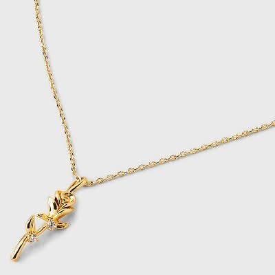 A New Day 14K Gold Plated Rose Pendant Necklace, 16 in