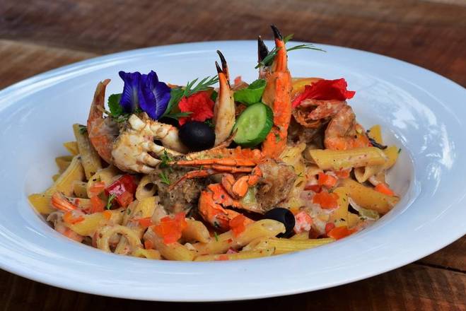 Creamy Seafood Penne Pasta