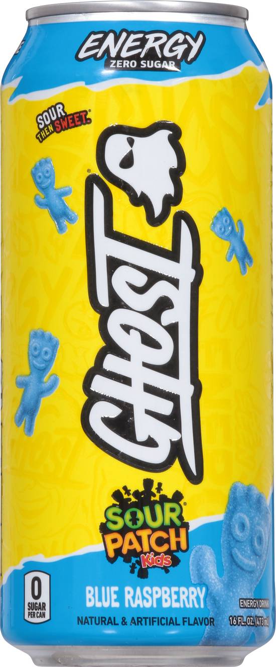 Ghost Zero Sugar Sour Patch Kids Energy Drink (16 fl oz) (blue raspberry)