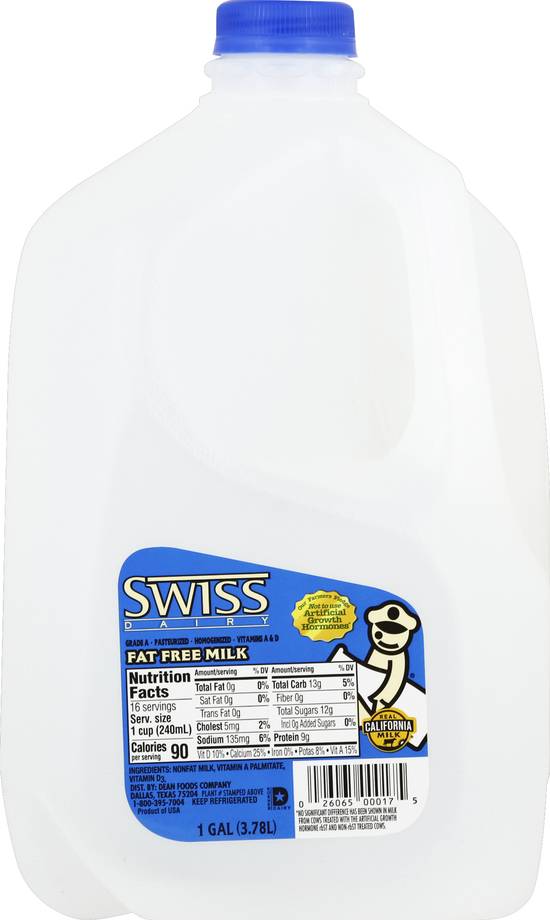 Swiss Dairy Fat Free Milk (1 gal)
