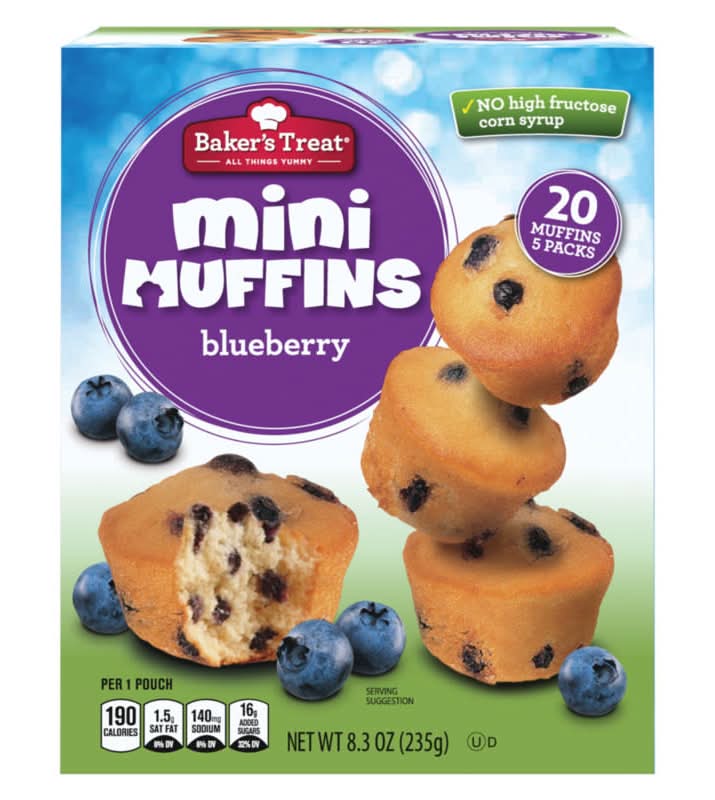 Baker's Treat Blueberry Mini Muffins, 5 Packs