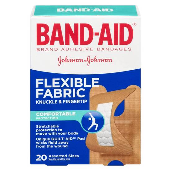 Band-Aid Flexable Fabric Bandages Knuckle & Fingertip (20 units)