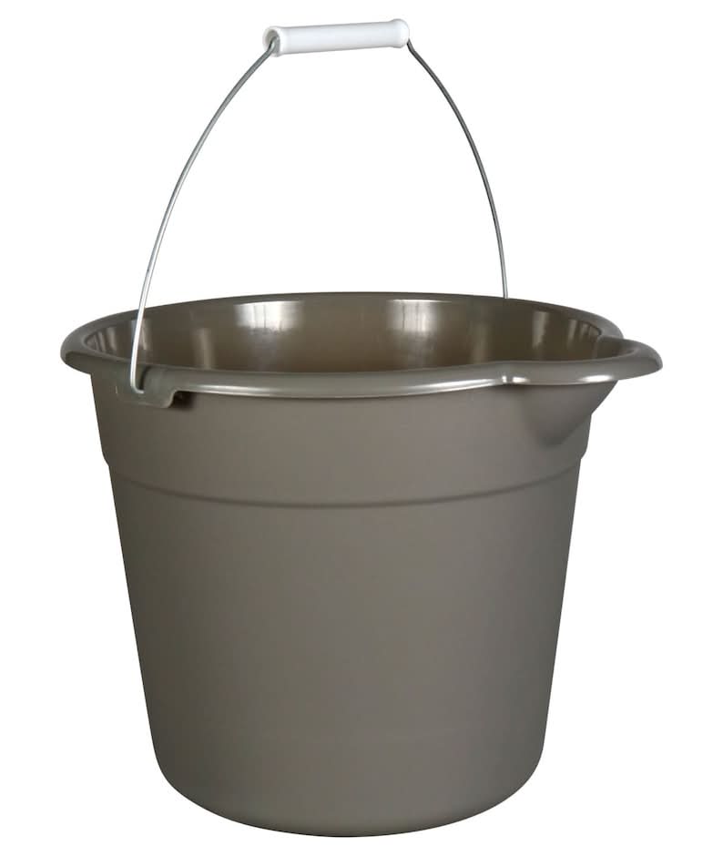 Plastic Buckets With Handles 9 Qt, Gray
