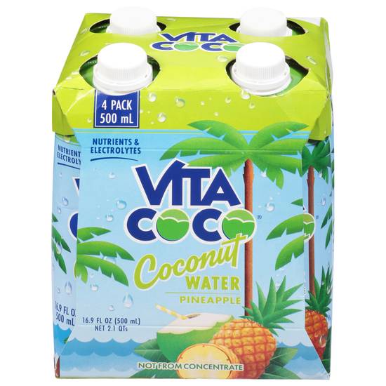 Vita Coco Pineapple Coconut Water (4ct, 16.9 fl oz)