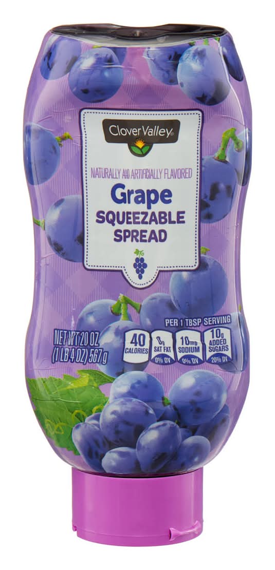 Clover Valley Grape Squeezable Spread 20 Oz