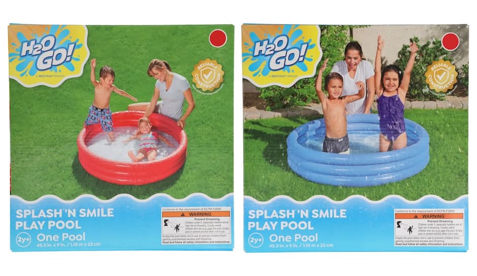 H2OGO! Splash 'N Smile 3-ring Inflatable Play Pool, Assorted