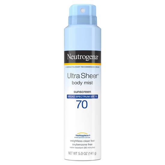 Neutrogena Ultra Sheer Body Mist Sunscreen Spray Spectrum Spf 70