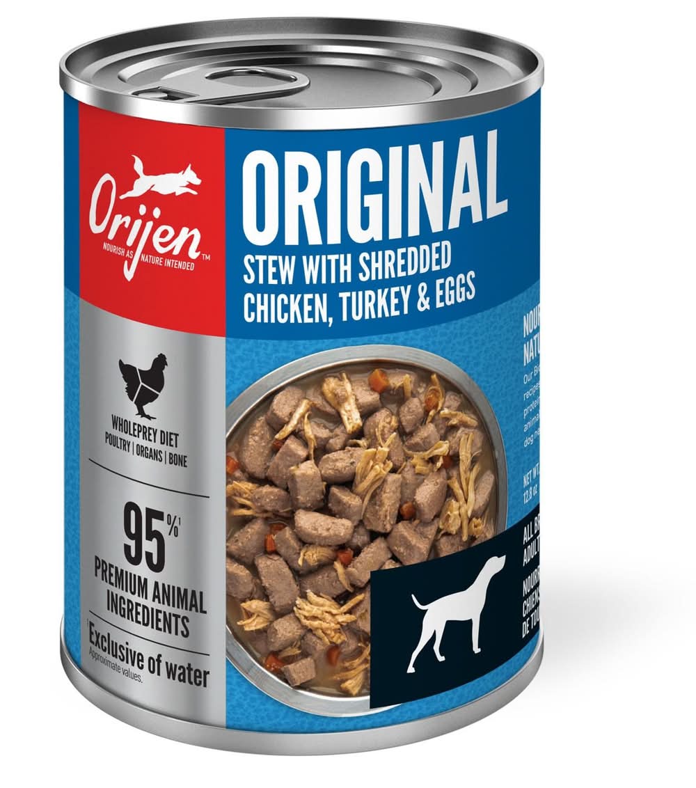 ORIJEN Original Shredded Chicken, Turkey & Eggs Dog Food, 12.8 oz