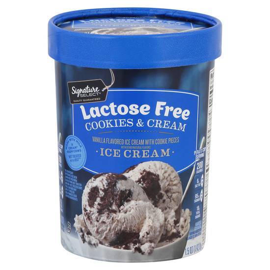 Signature Select Lactose Free Cookies & Cream Ice Cream (1.5 quart)