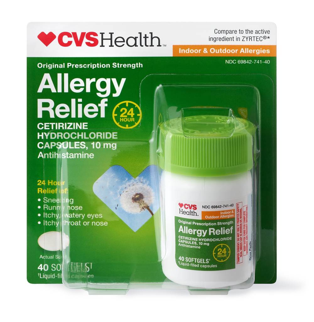 CVS Health Allergy Relief Cetirizine Softgels (40 ct)