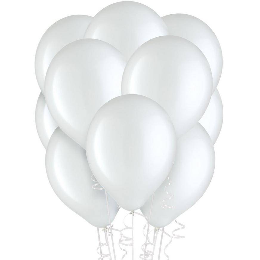 Uninflated 72ct, 12in, White Balloons