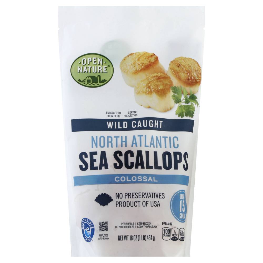 Open Nature North Atlantic Sea Scallops Colossal (16 oz)