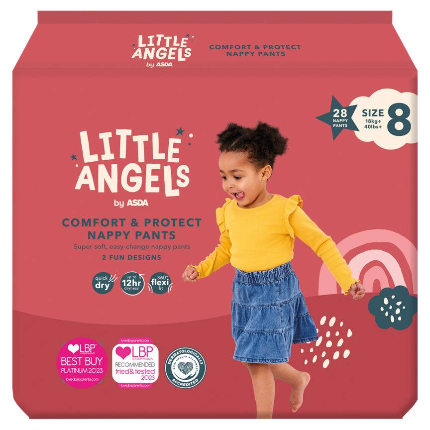 Asda Little Angels Comfort & Protect Nappy Pants (28 ct)