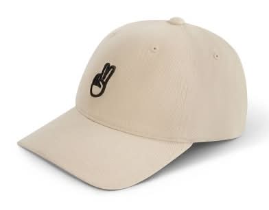 Concept One Peace Sign Dad Baseball Hat, Beige